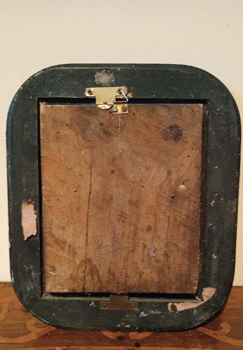 DIPINTO ANTICO PRIMI 800 OLIO SU CARTA RITRATTO-photo-1