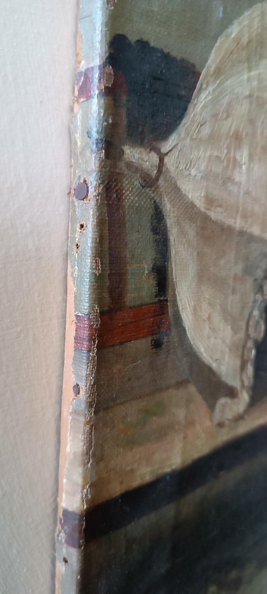 dipinto antico olio su tela XIX secolo scuola italiana "IL CIABATTINO"  -photo-5