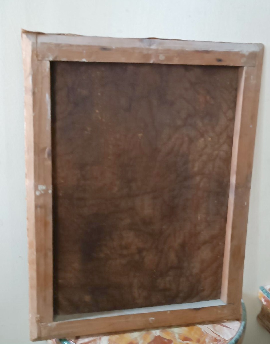 Dipinto ad olio su tela del XIX secolo, vaso di frutta con fiori-photo-4