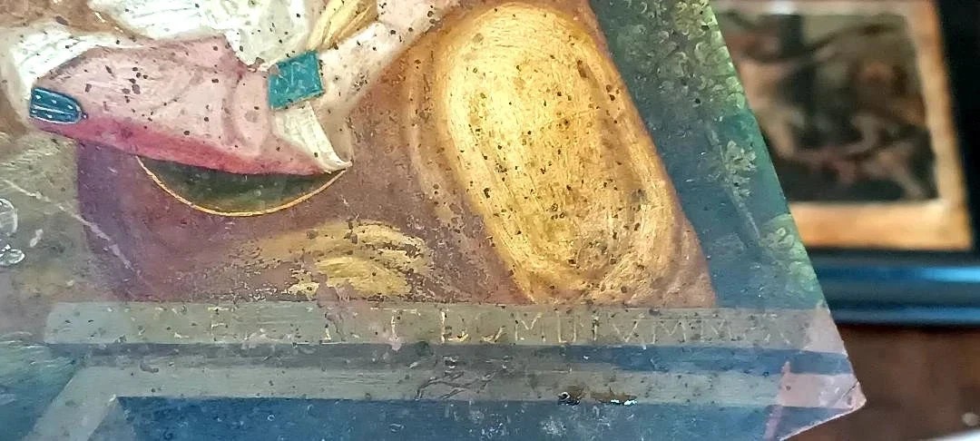 Antico dipinto su rame ,scuola fiamminga  XVII secolo ,raffigurante santa-photo-5