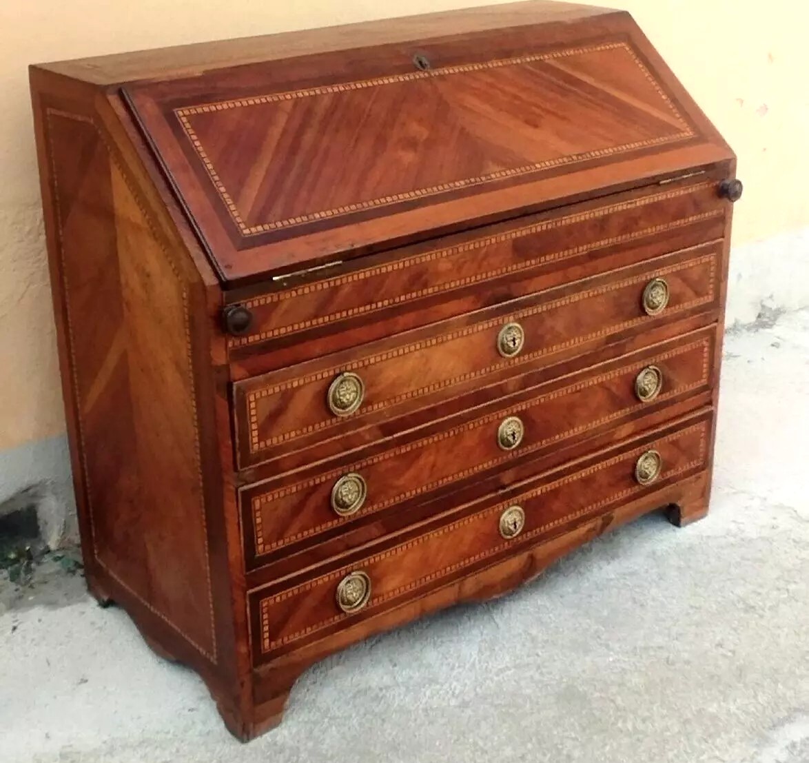   Antica Ribalta Toscana  periodo Luigi XVI ,  Lastronata in noce -photo-2