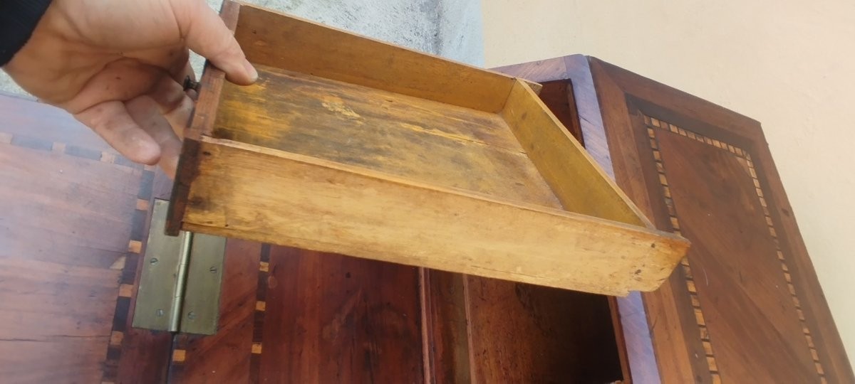   Antica Ribalta Toscana  periodo Luigi XVI ,  Lastronata in noce -photo-4