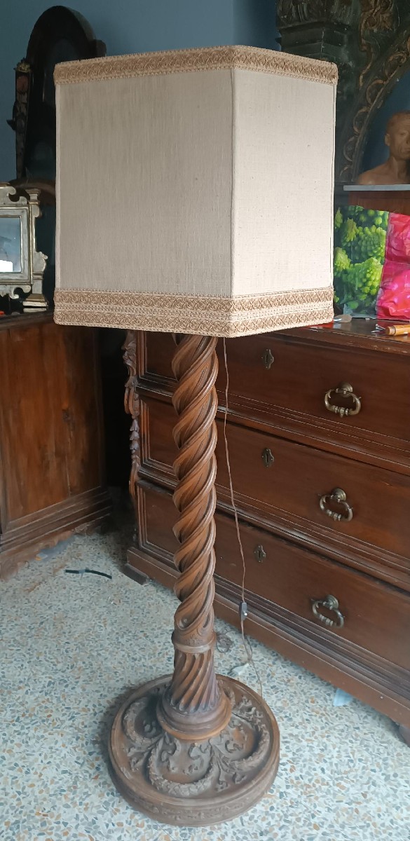 Grande piantana colonna  lampada antica inizi XIX secolo Impero-photo-4