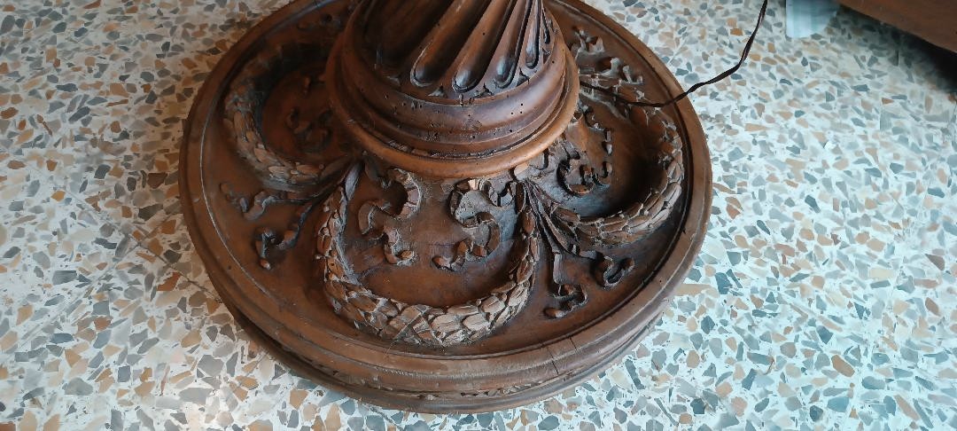 Grande piantana colonna  lampada antica inizi XIX secolo Impero-photo-2