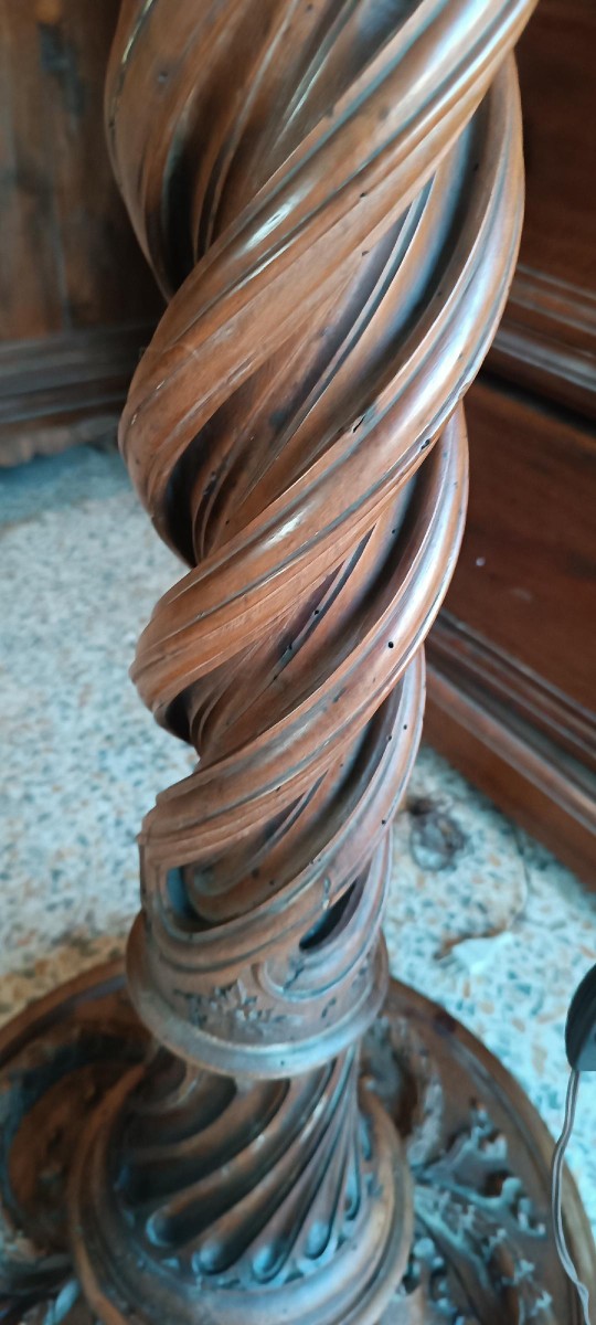 Grande piantana colonna  lampada antica inizi XIX secolo Impero-photo-4