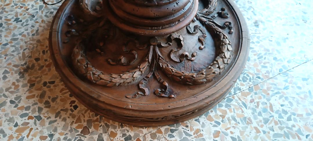 Grande piantana colonna  lampada antica inizi XIX secolo Impero-photo-6