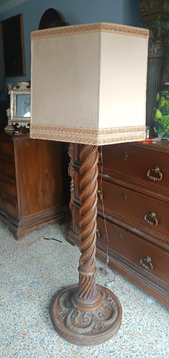 Grande piantana colonna  lampada antica inizi XIX secolo Impero