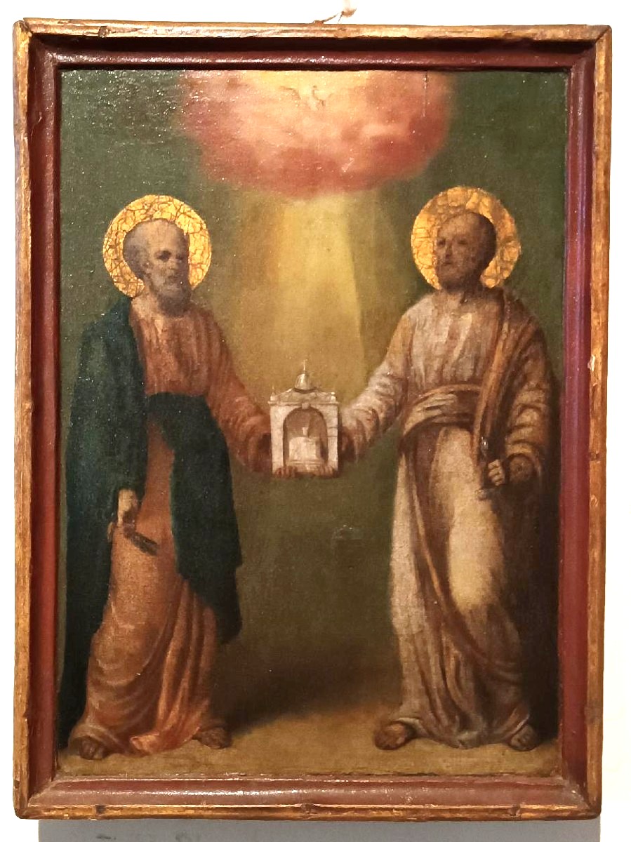 Dipinto su tavola ,Icona  antica San Pietro e paolo-photo-2