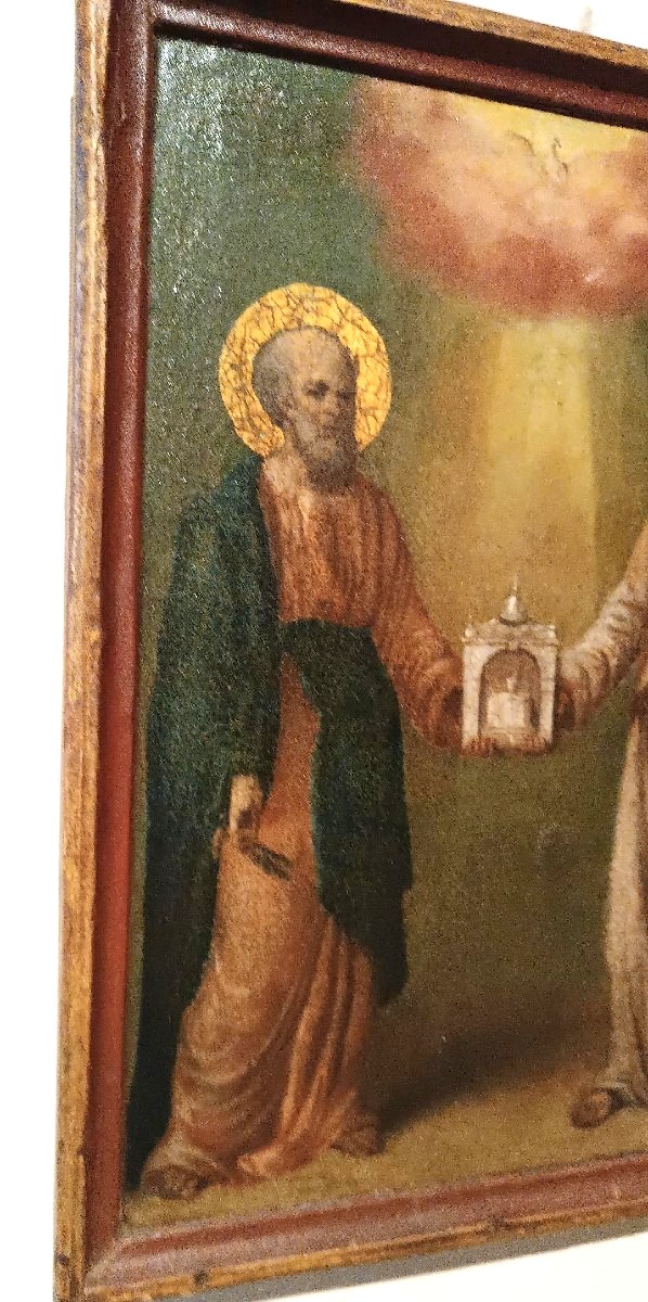 Dipinto su tavola ,Icona  antica San Pietro e paolo-photo-4
