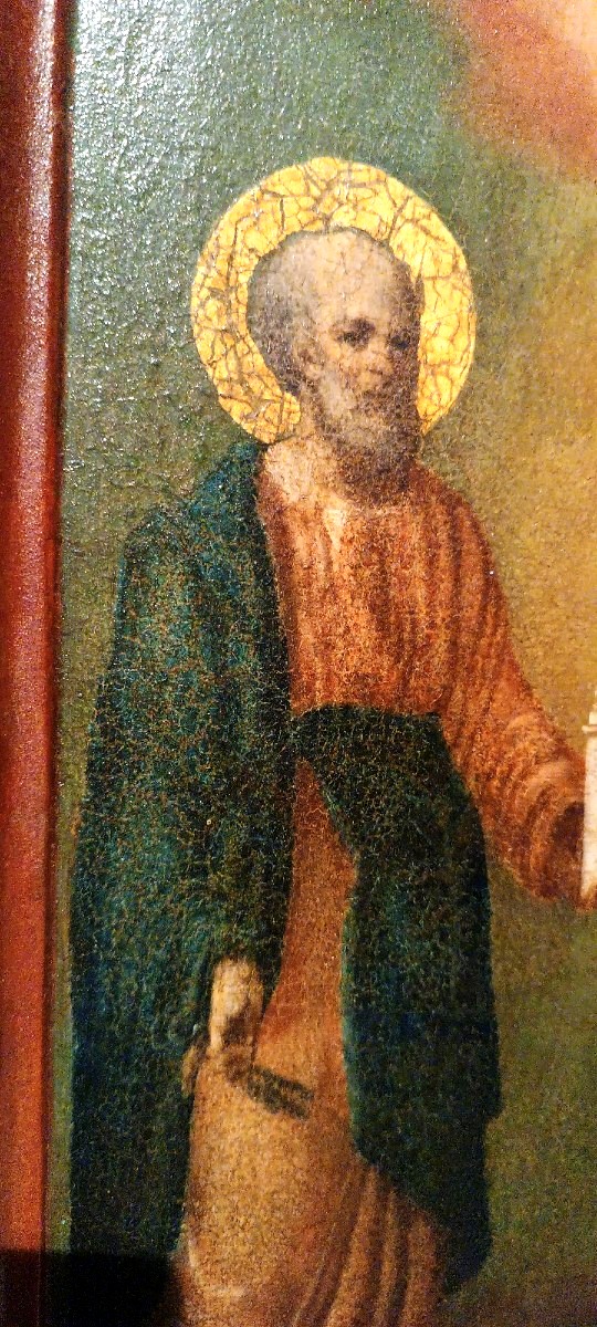Dipinto su tavola ,Icona  antica San Pietro e paolo-photo-1