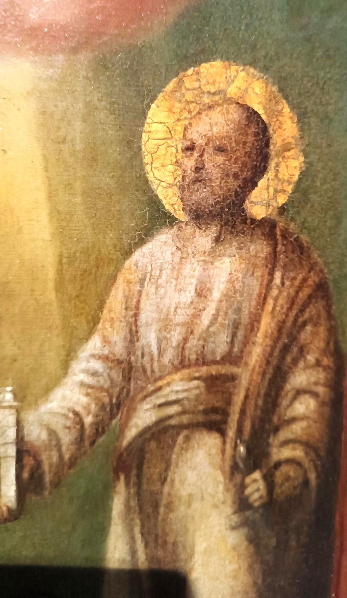 Dipinto su tavola ,Icona  antica San Pietro e paolo-photo-2