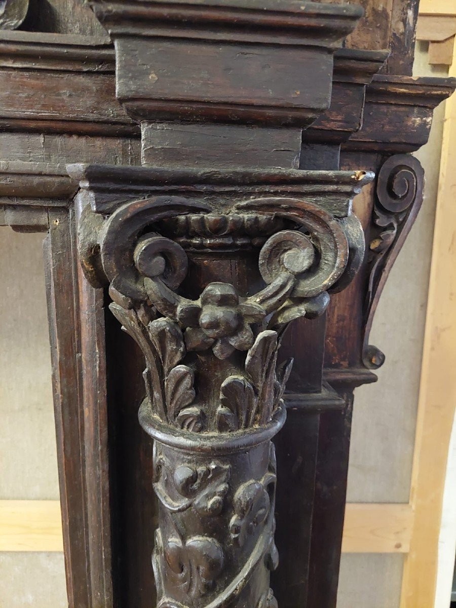 Grande Edicola  cornice intagliata stile rinascimentale XVII Secolo Italia -photo-1