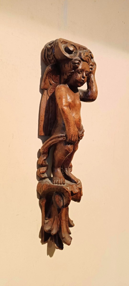 cariatide in legno scolpito, XVII secolo-photo-1