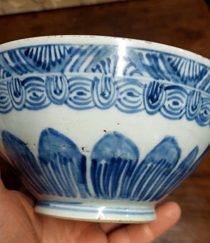 Antica Coppa Cina Blue XVII SECOLO Dinastia MING-photo-4