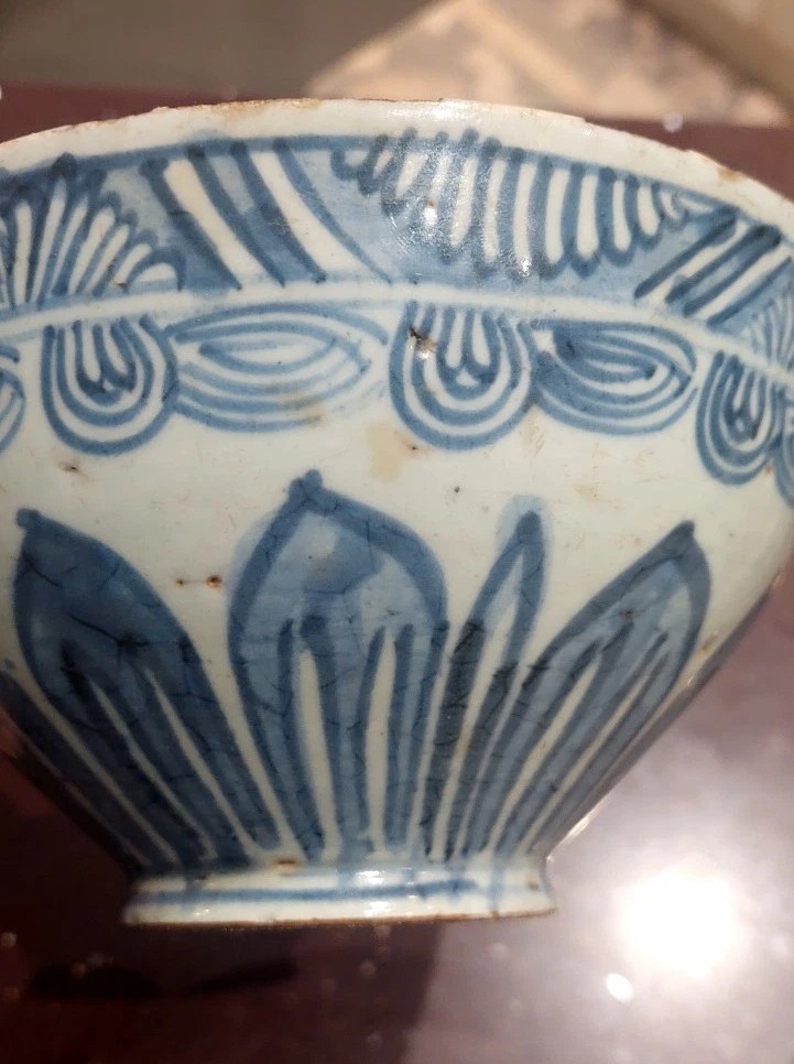 Antica Coppa Cina Blue XVII SECOLO Dinastia MING-photo-3