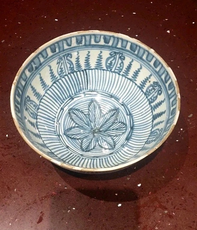 Antica Coppa Cina Blue XVII SECOLO Dinastia MING-photo-2