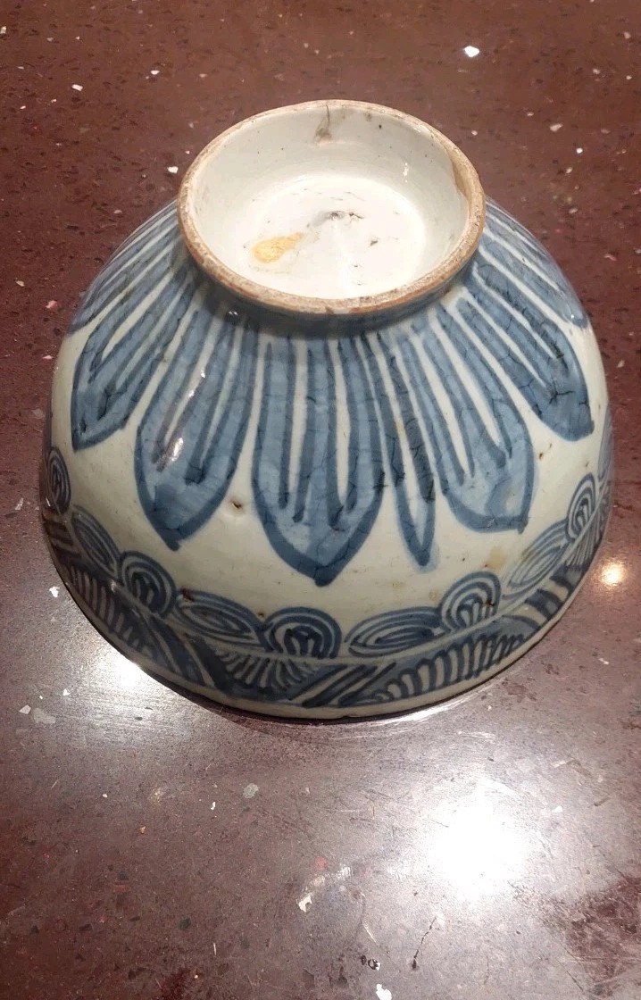 Antica Coppa Cina Blue XVII SECOLO Dinastia MING-photo-5