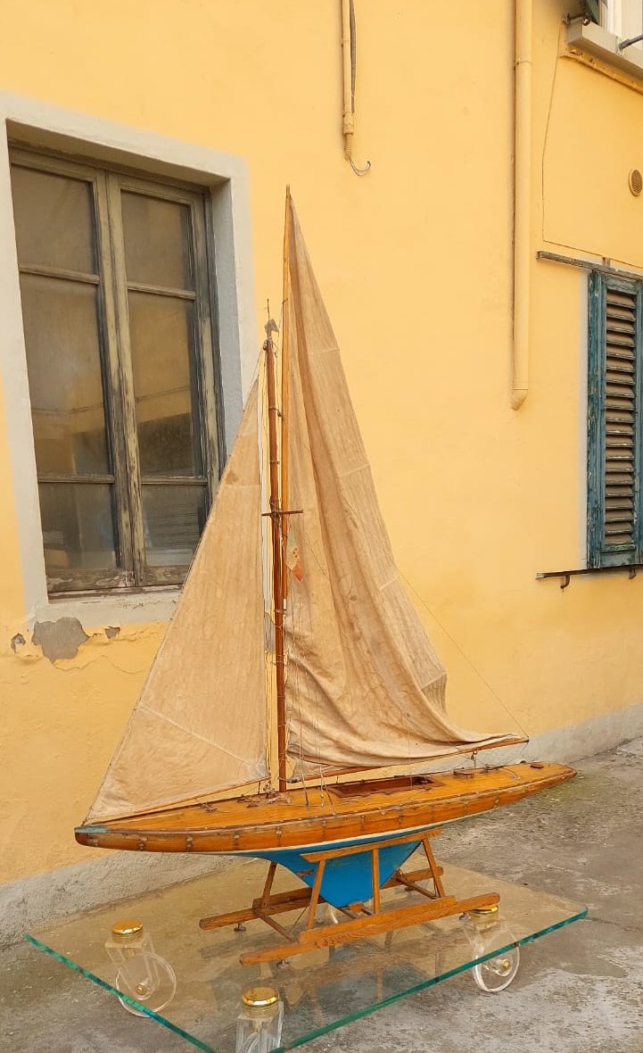Grande modello italiano di uno yacht a vela del XIX secolo-photo-2
