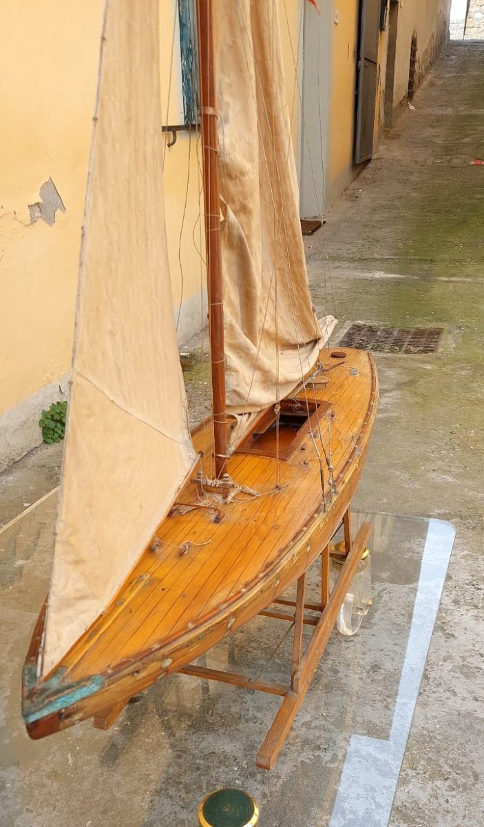 Grande modello italiano di uno yacht a vela del XIX secolo-photo-3