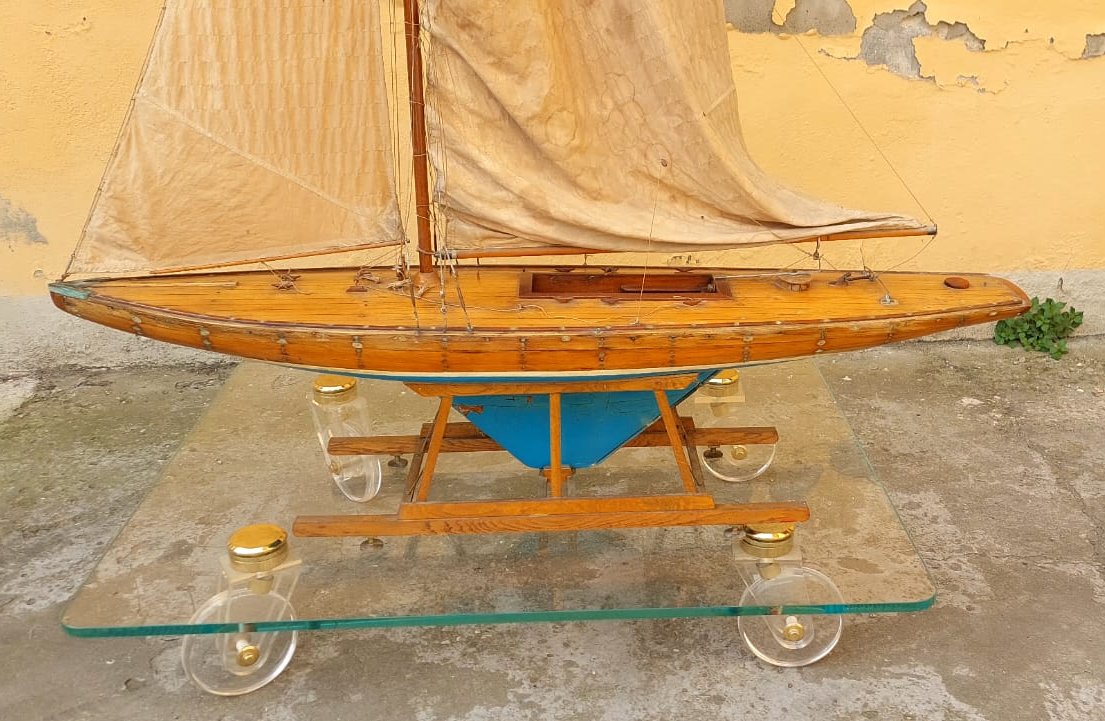 Grande modello italiano di uno yacht a vela del XIX secolo-photo-2