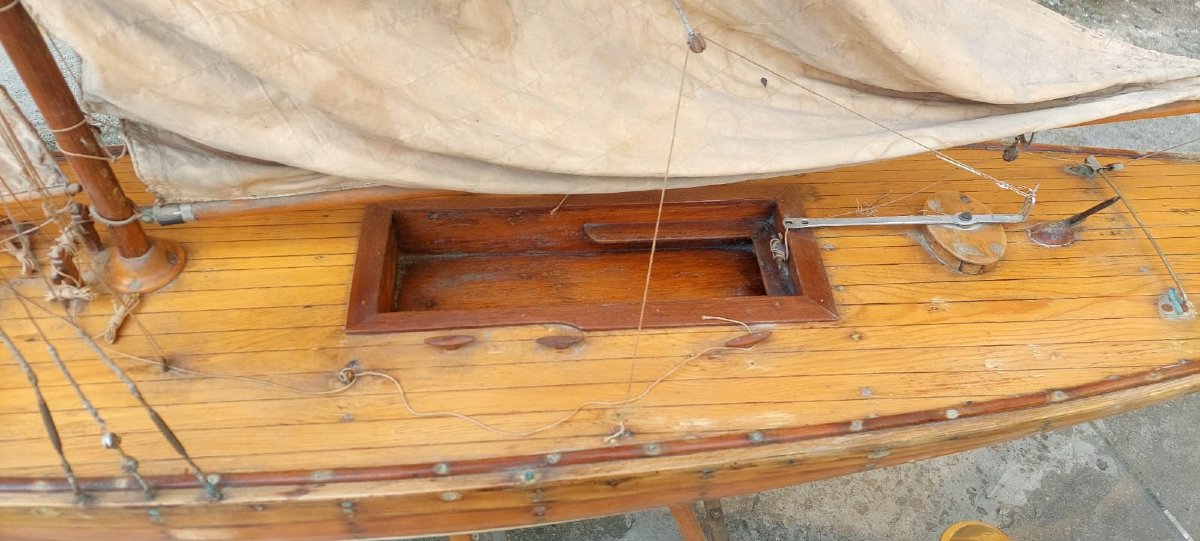 Grande modello italiano di uno yacht a vela del XIX secolo-photo-3