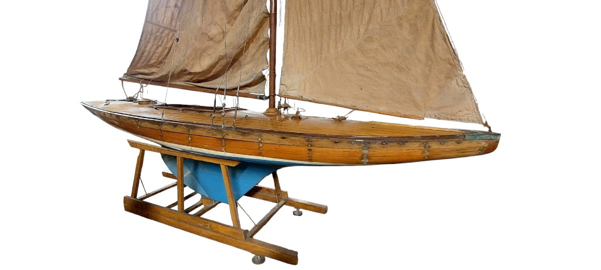 Grande modello italiano di uno yacht a vela del XIX secolo-photo-5