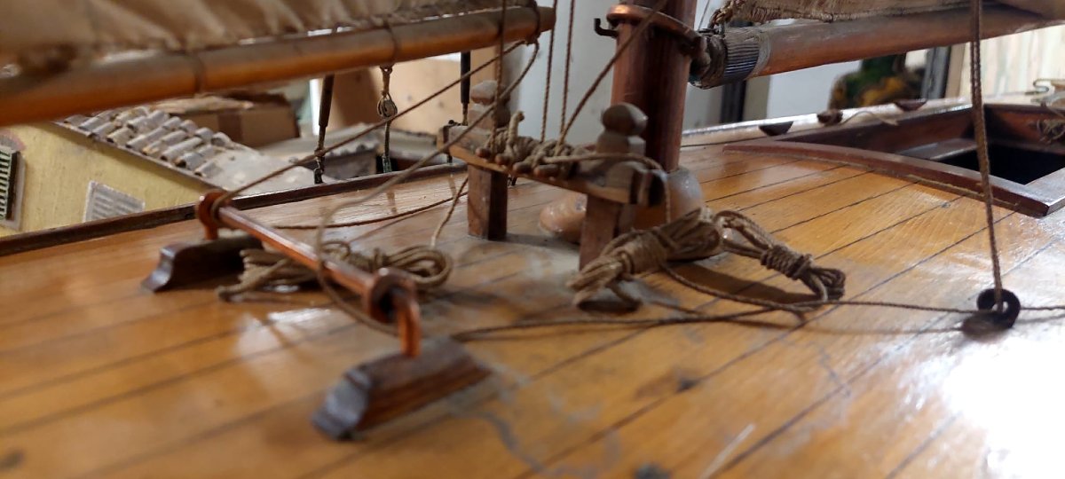 Grande modello italiano di uno yacht a vela del XIX secolo-photo-7