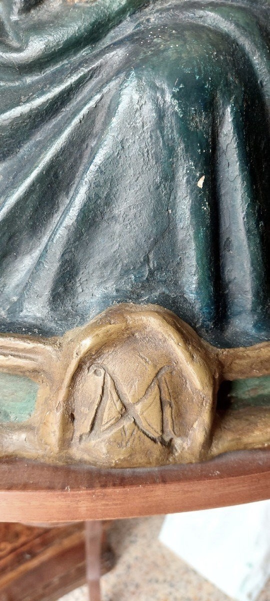 Madonna del latte scultura in stucco policromo inizi XVII-photo-4