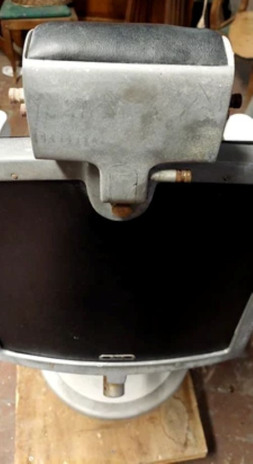 Poltrona da Barbiere Antica anni 50/60 (Originale) Vintage Alluminio Pelle-photo-5