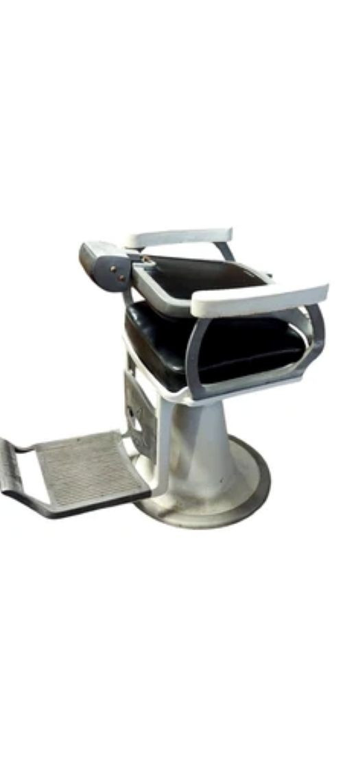 Poltrona da Barbiere Antica anni 50/60 (Originale) Vintage Alluminio Pelle-photo-4