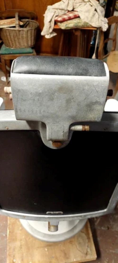 Poltrona da Barbiere Antica anni 50/60 (Originale) Vintage Alluminio Pelle-photo-4