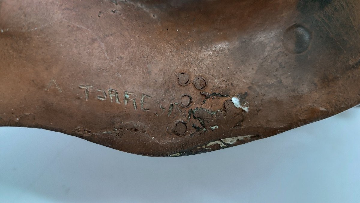 Scultura bronzo busto femminile di Attilio Torresini ANNI 20 -ritratto della moglie-photo-1