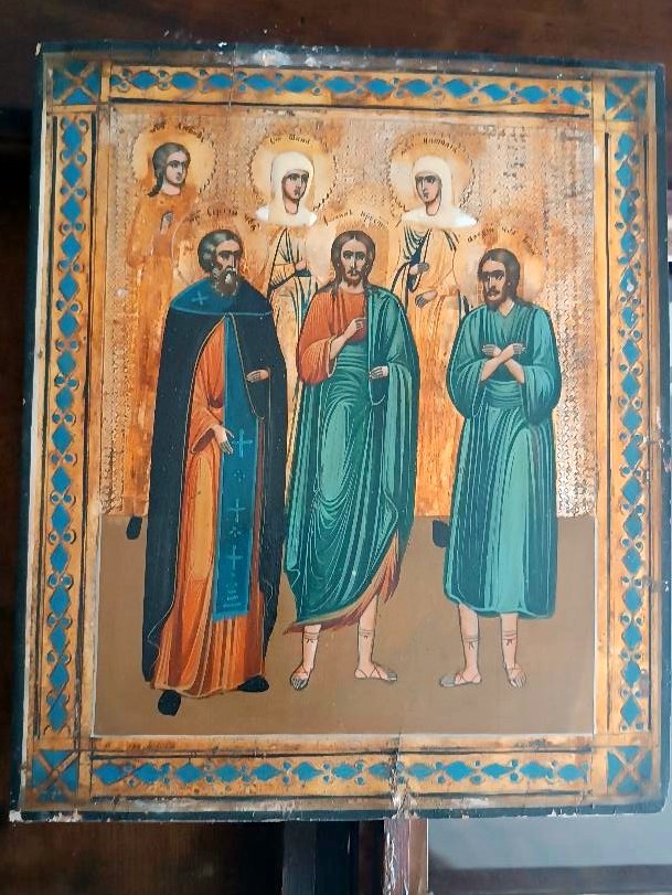 Antica icona russa, inizio XIX secolo-photo-4