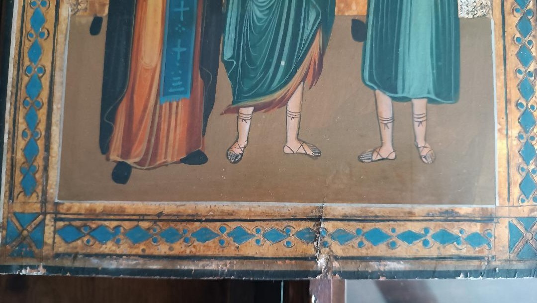 Antica icona russa, inizio XIX secolo-photo-2