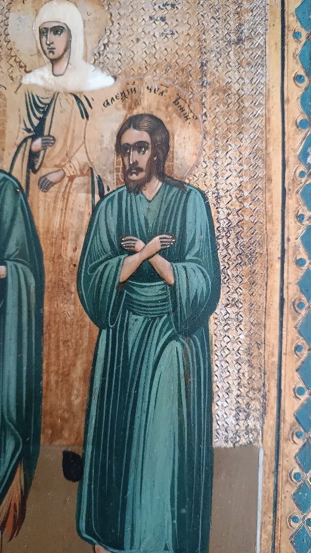 Antica icona russa, inizio XIX secolo-photo-6