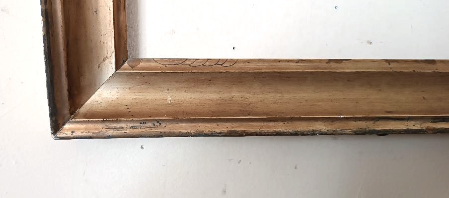 cornice antica legno dorato prima meta' XIX secolo-photo-3