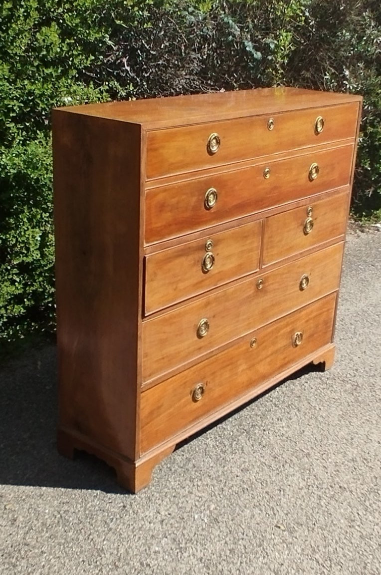 Stretta Cassettiera Con Scrittoio A Ribalta Mogano Giorgio III 1780/1820 Antico-photo-2