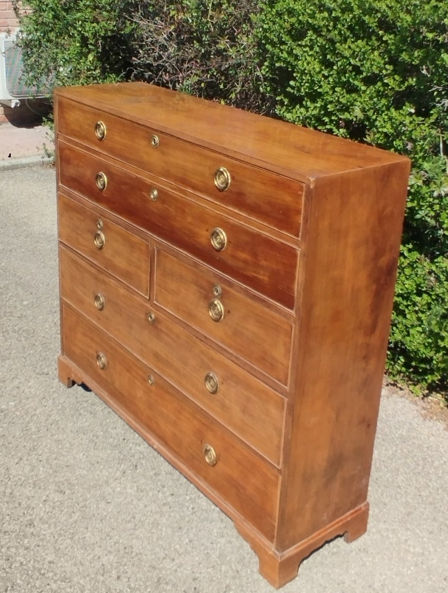 Stretta Cassettiera Con Scrittoio A Ribalta Mogano Giorgio III 1780/1820 Antico-photo-4