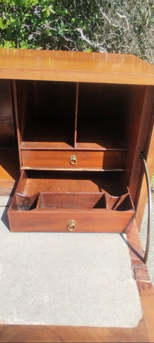 Stretta Cassettiera Con Scrittoio A Ribalta Mogano Giorgio III 1780/1820 Antico-photo-6