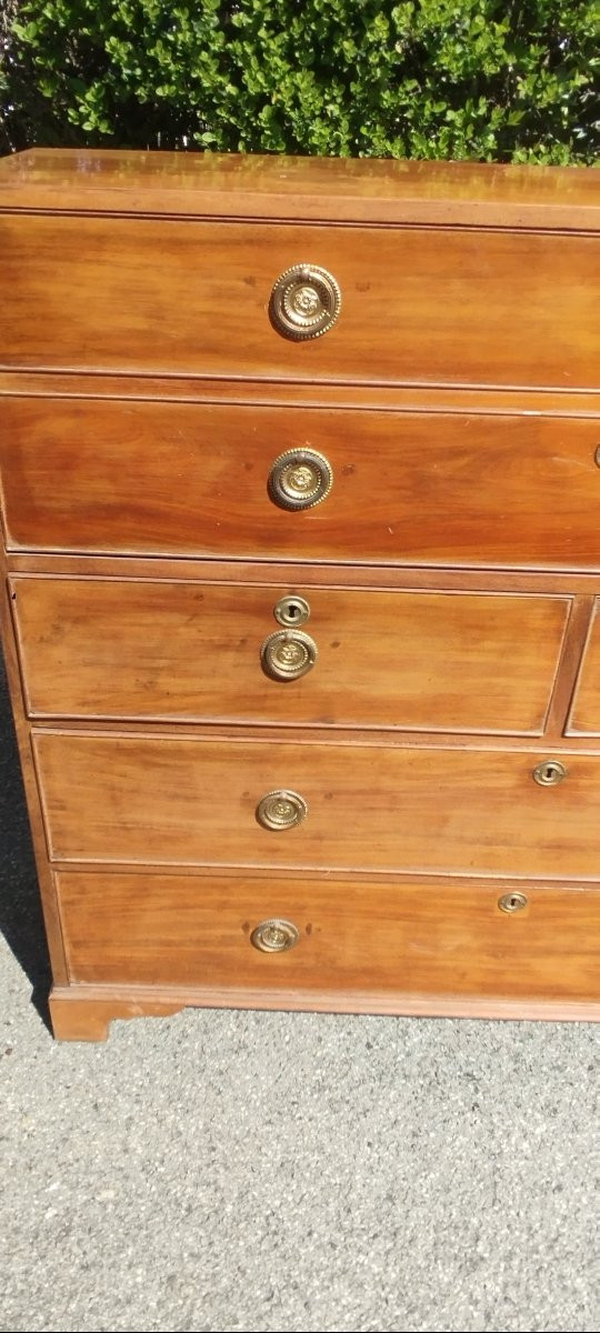 Stretta Cassettiera Con Scrittoio A Ribalta Mogano Giorgio III 1780/1820 Antico-photo-8