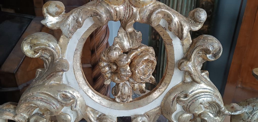 Antico trittico candelieri toscana XVIII secolo-photo-3