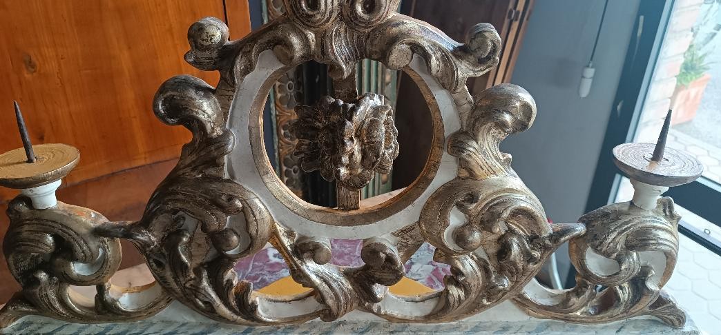 Antico trittico candelieri toscana XVIII secolo-photo-6