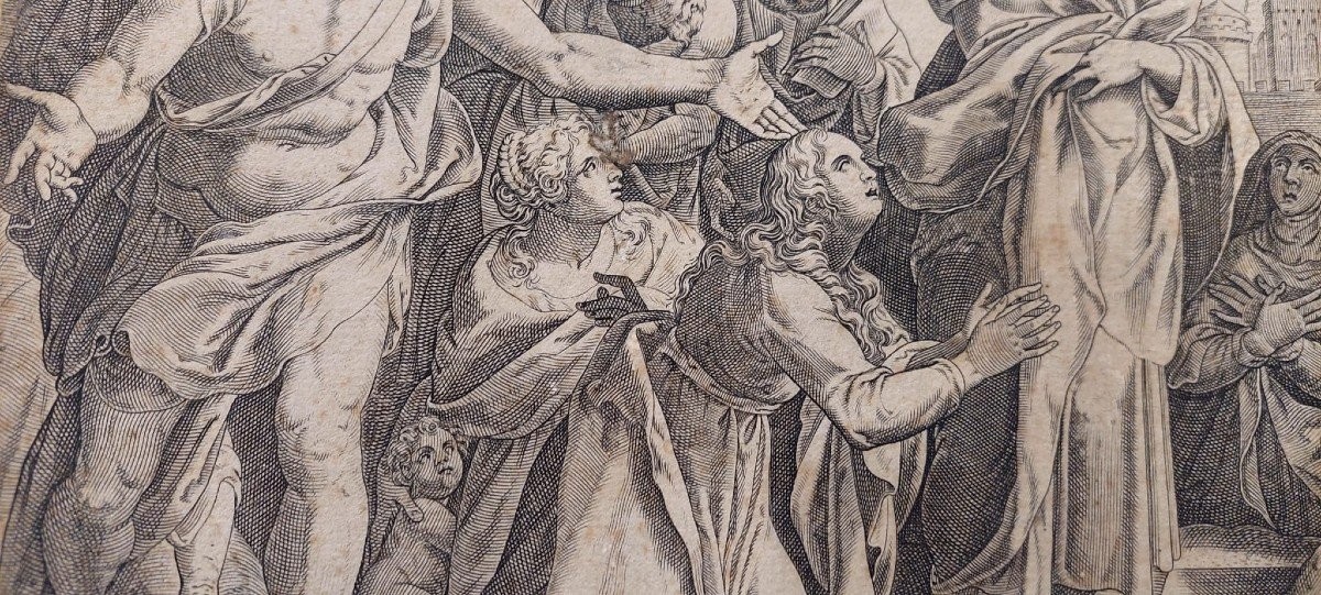 resurrezione di lazzaro incisione  cristoforo bianco Roma 1597-photo-2