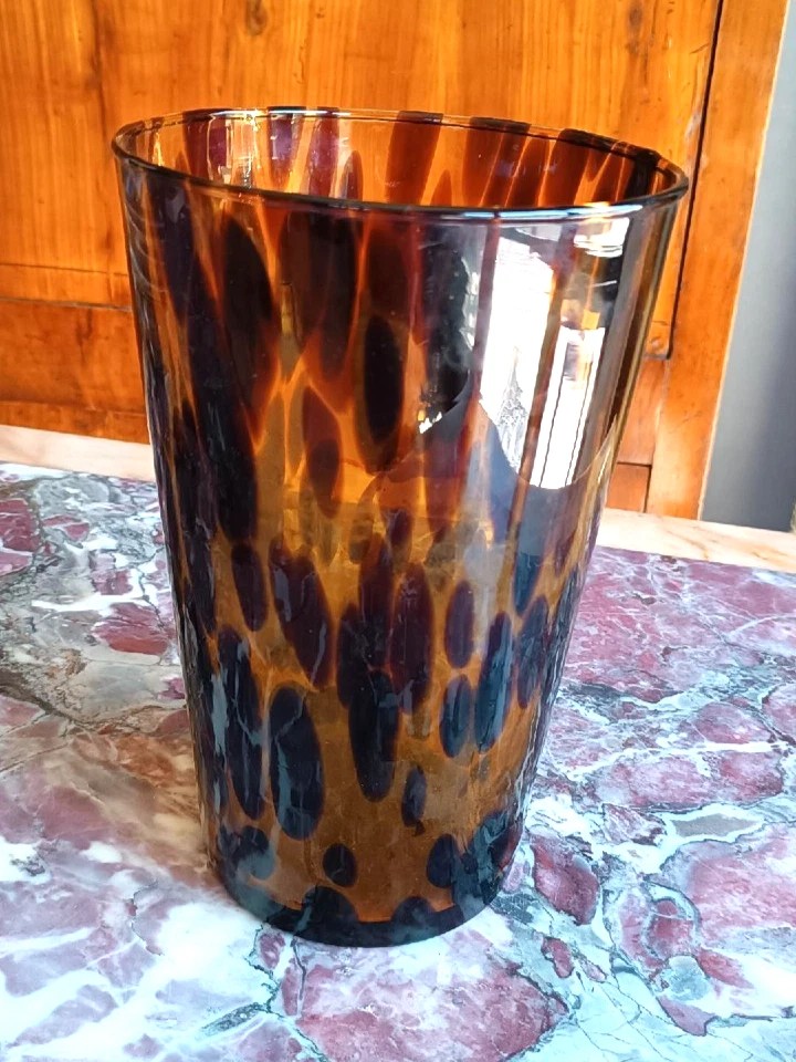 Vaso in vetro di Murano maculato, anni '70-photo-2