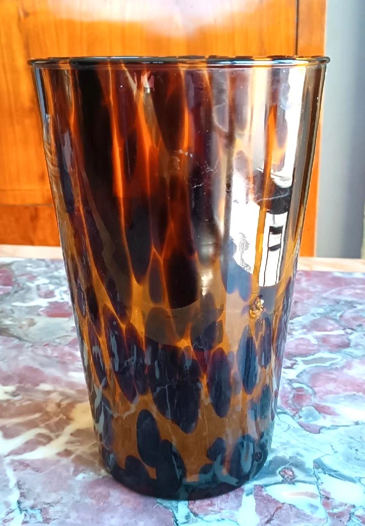 Vaso in vetro di Murano maculato, anni '70-photo-4