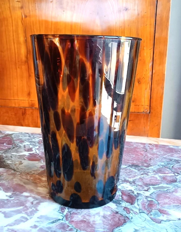 Vaso in vetro di Murano maculato, anni '70