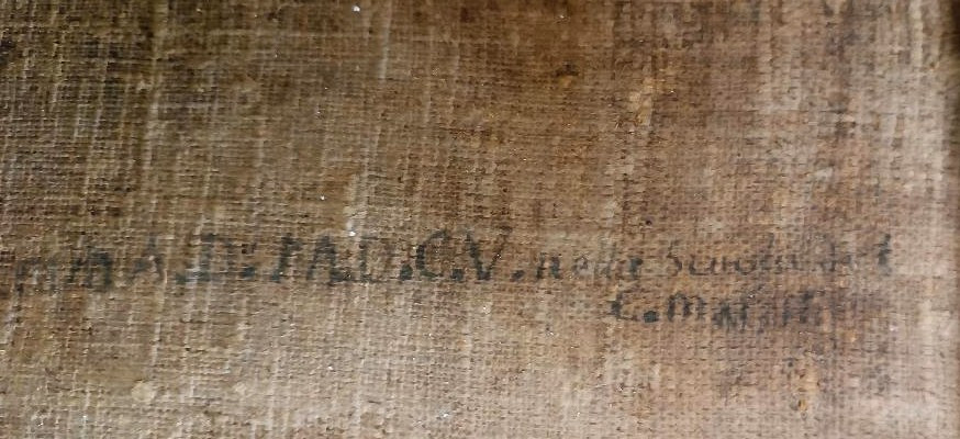 Antico dipinto olio su tela datato 1605 - Scuola Toscana-San Luigi Gonzaga-scuola del Manetti-photo-4