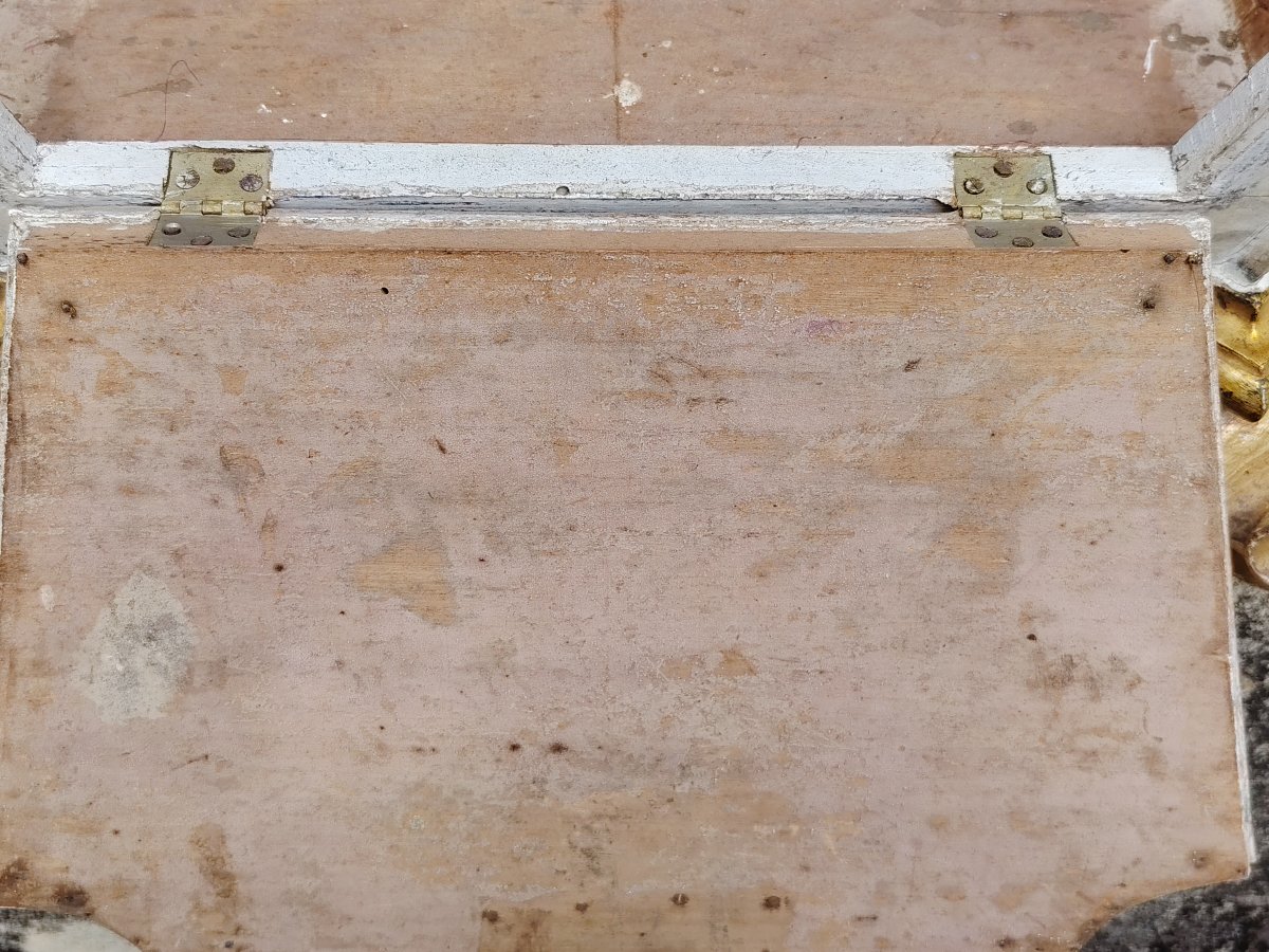 Ciborio Luigi XIV  legno dipinto   finto marmo e dorato-photo-8