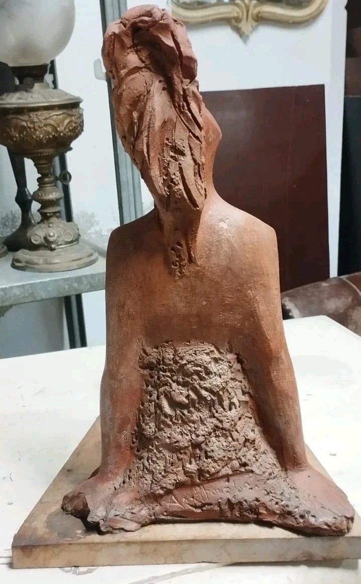 SCULTURA NUDO FEMMINILE "ALBERTO SPARAPANI" TERRACOTTA FIRMATA-photo-4