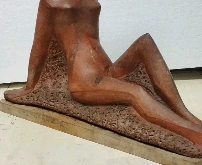 SCULTURA NUDO FEMMINILE "ALBERTO SPARAPANI" TERRACOTTA FIRMATA-photo-4